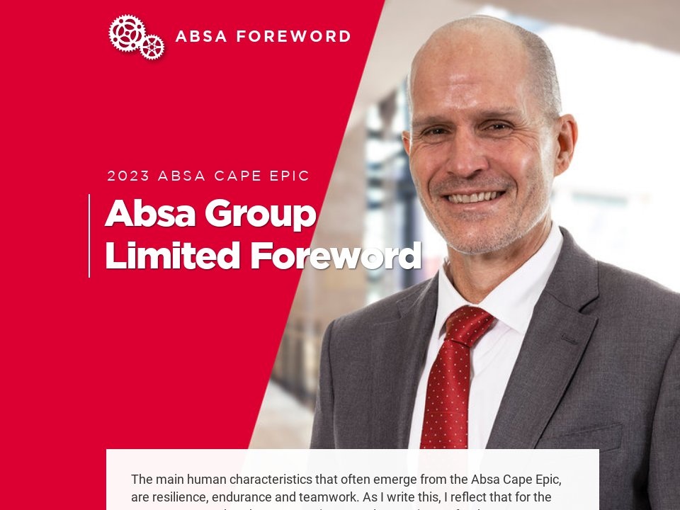 Absa Foreword - 2023 Absa Cape Epic Chapter 3
